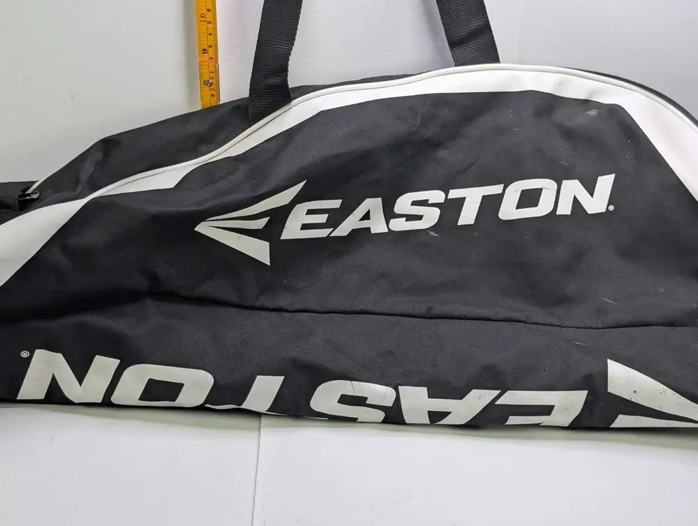 Easton Baseball Softball Bat Equipment Bag Black White Carry Duffel Used
